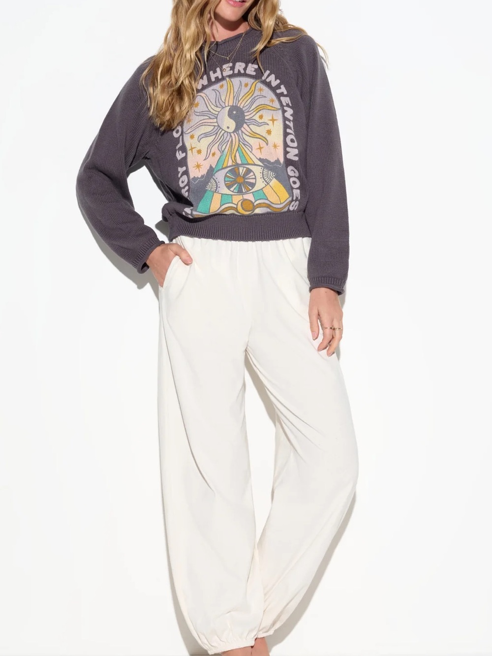 Spiritual Gangster Charcoal Graphic Sweater - Picture 4 of 9